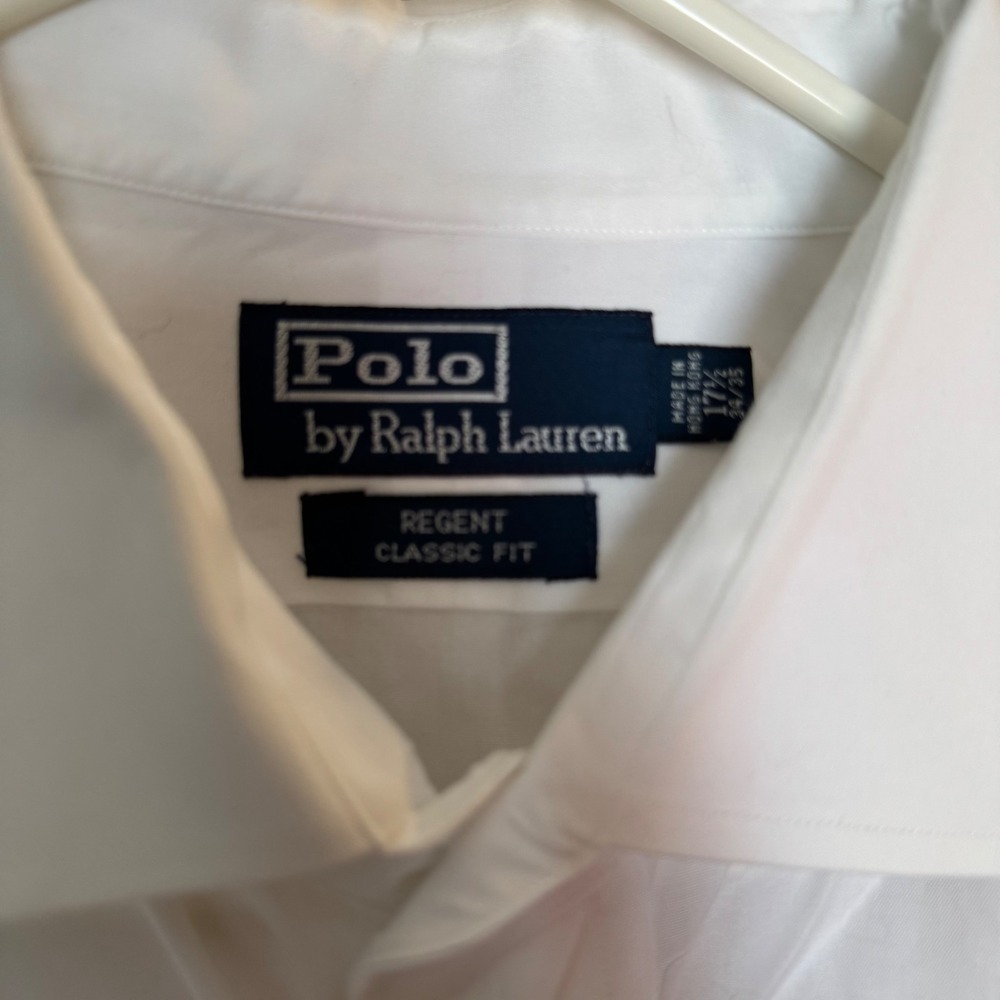 Polo Ralph Lauren Regent Classic Fit White Dress Shirt 17.5 34/35 Mens LS - Picture 3 of 6